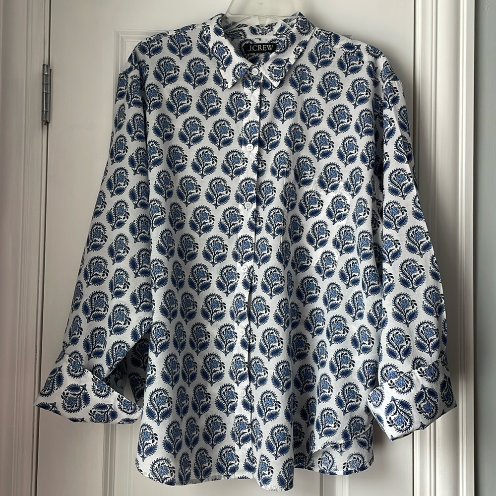 Garçon cotton voile shirt in bouquet block print Size 22